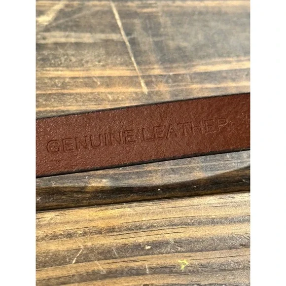 Women's Brown Leather Belt with Ornate Gold-Tone Decorative Buckle - Picture 9 of 12